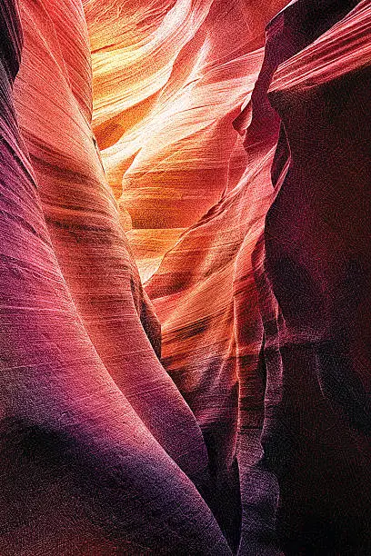 Vector illustration of Colorful Vector of Lower Antelope Canyon