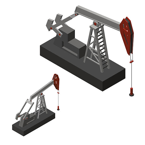 разъем масляного насоса. изолирован на белом фоне. изометрический вид. - platform rocker stock illustrations