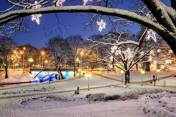 istock Central park in Riga decorated for Christmas and New Year 626681710