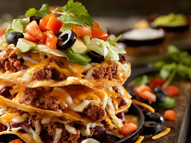 Chilli Cheese Tostada Tower - Photographed on Hasselblad H3D2-39mb Camera