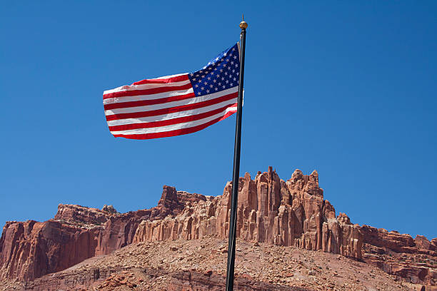 istock American Flag In Desert 626698100