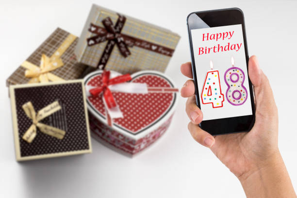 istock Happy Birthday concept with smarthphone 626702878
