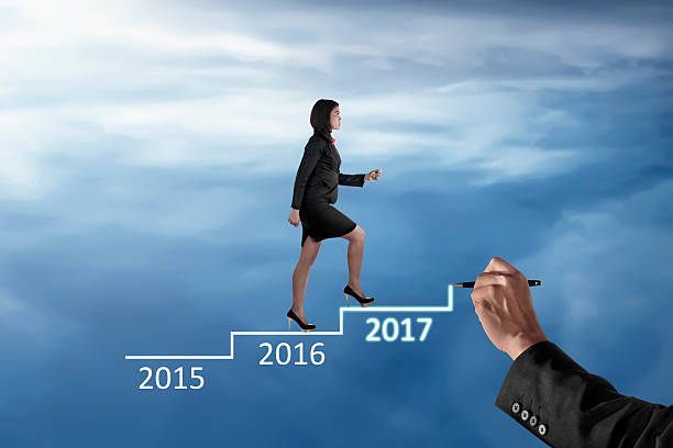 istock Businessman walking on drawing stairs 626705654