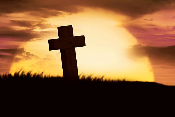 istock Silhouette of christian cross 626708464