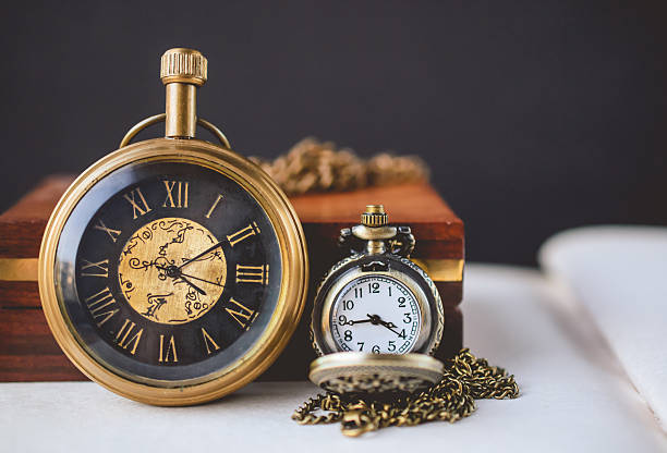 istock Pocket Watch and Book with Book and Blank Space 626709580