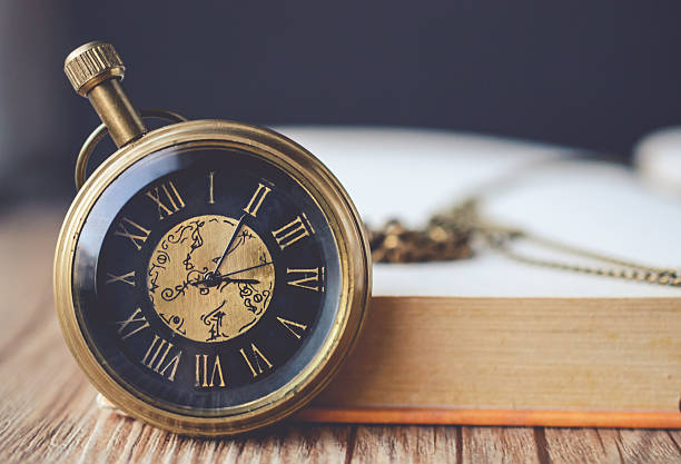 istock Pocket Watch and Book with Book and Blank Space 626709592