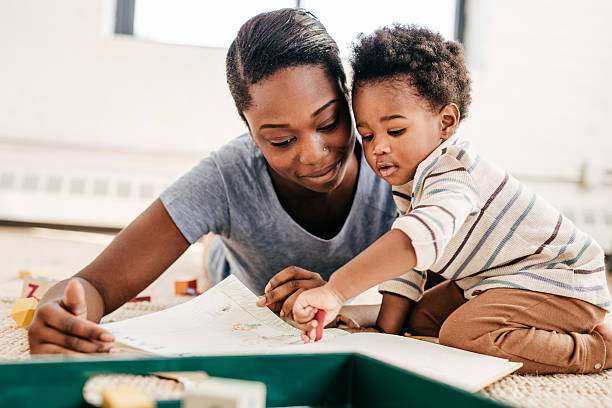 Mom reading for toddler