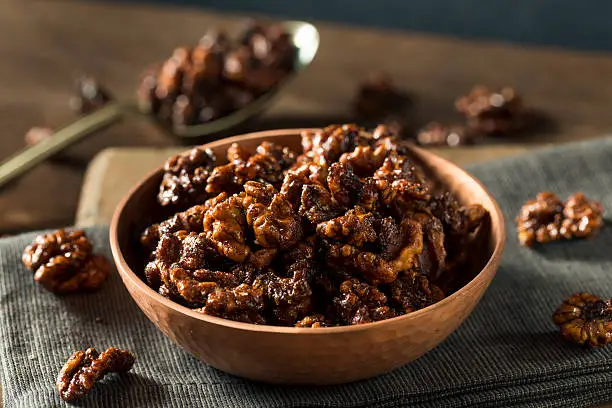Sweet Homemade Candied Walnuts Ready to Eat