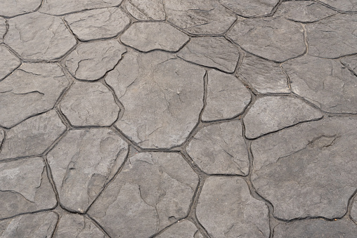 Stamp concrete texture pattern and background, for outdoor floor finishing.