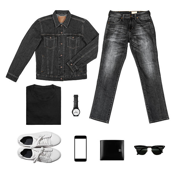 istock Black& White Tone Man's clothing collections with clipping path 626771354