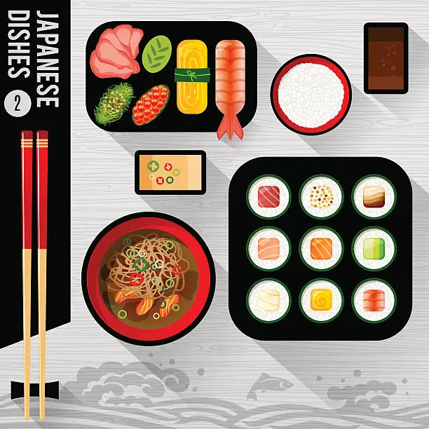 Vector illustration of Food Illustration Japanese food