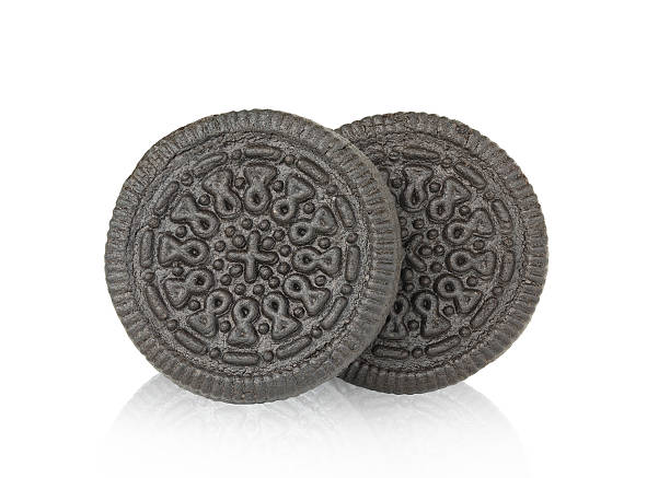 istock Chocolate cookie and cream  isolated on the white background. 626776224