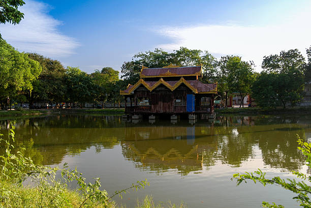 istock Gazebo along pond in Mandalay, Myanmar 626776384