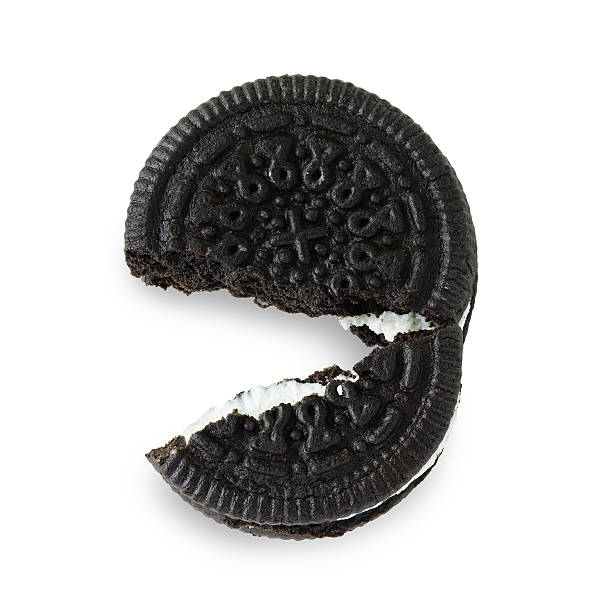 istock Chocolate cookie and cream  isolated on the white background. 626777088