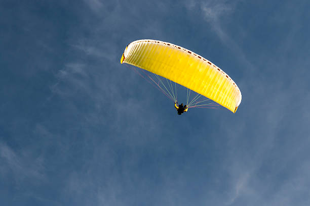 istock Paragliding in the blue sky 626782092