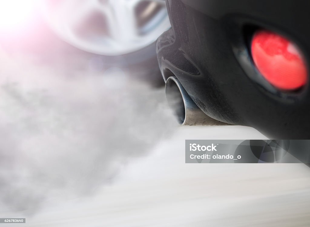 smoke car pipe exhaust Car Stock Photo