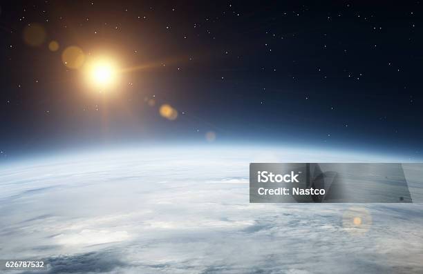 Planet Earth From Above Stock Photo - Download Image Now - Globe - Navigational Equipment, Planet Earth, Sun