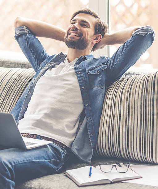 istock Handsome businessman at home 626788898