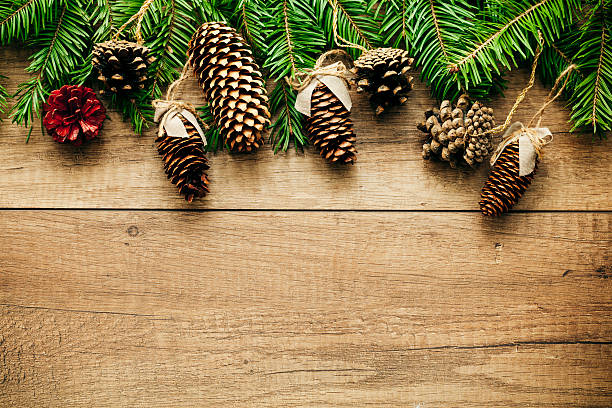 istock Beautiful Christmas decoration with wooden background 626788968