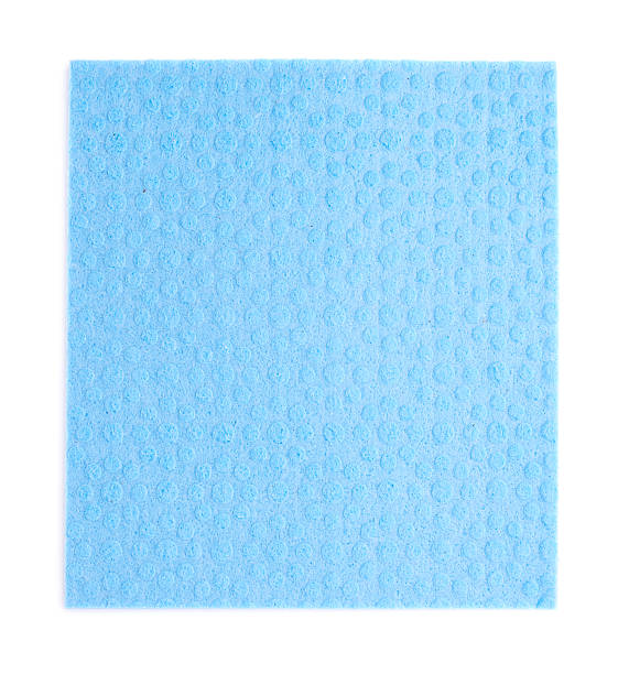 istock Blue kitchen cleaning napkin rag over white isolated background 626789230