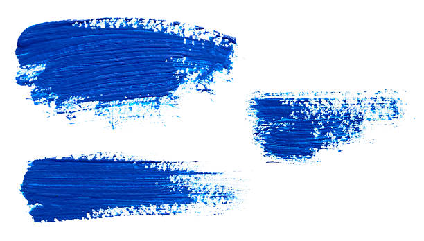 istock Strokes of blue paint isolated on white background 626789342