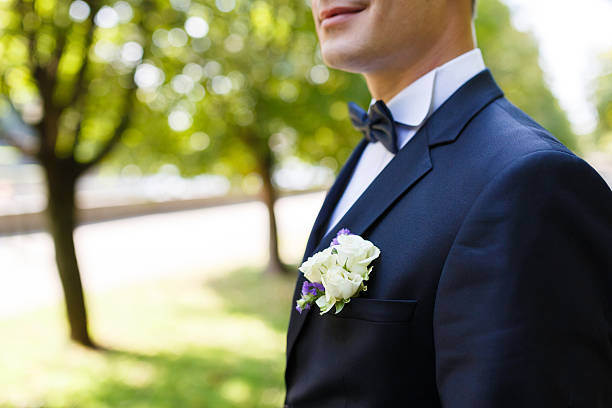 istock Happy groom in a park 626789734