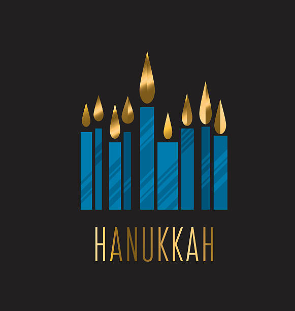 ilustrações, clipart, desenhos animados e ícones de ilustração vetorial hanukkah menora. juish menora vetor simples - hanukkah candles