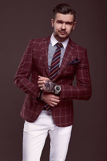 istock Portrait of elegant brutal man in a wool suit 626799802