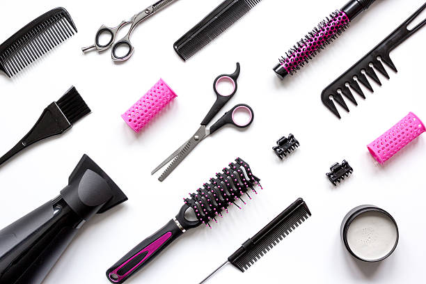 istock preparations for styling hair on white background top view 626800062