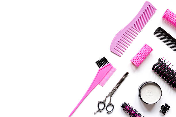 istock preparations for styling hair on white background top view 626800146