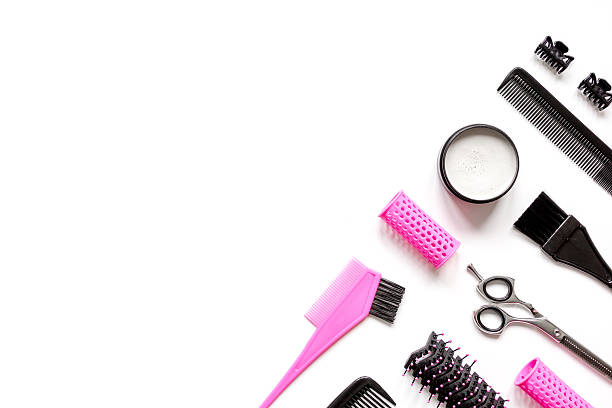 istock preparations for styling hair on white background top view 626800222