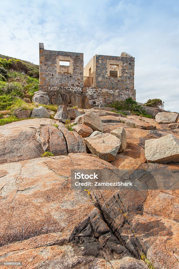 Lighthouse Keepers House The ruins of the old lighthouse keeper's house at King Point in Albany, Western Australia. Architecture Stock Photo