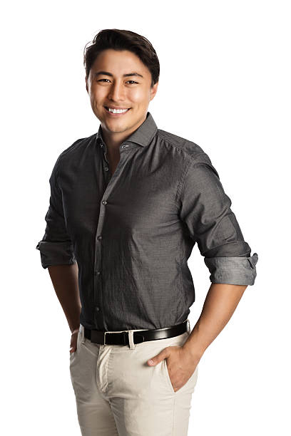 istock Handsome man in grey shirt hands on hip 626809472
