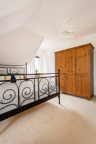 istock Bedroom with a stylish bed 626814138