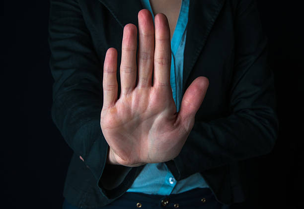 istock Business woman showing STOP gesture 626822930