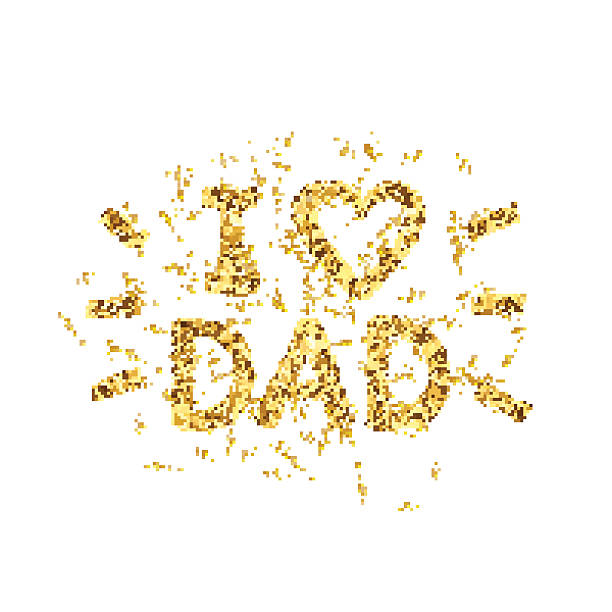 istock I love Dad text - gold glitter lettering with golden 626823672