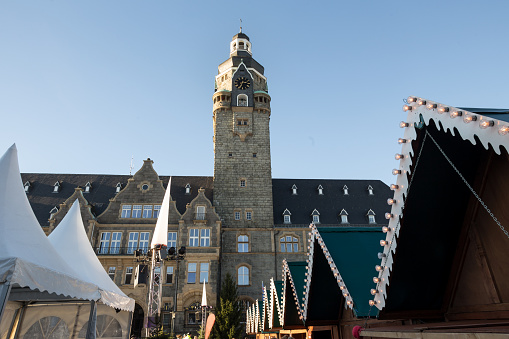 remscheid townhall germany with christmas market