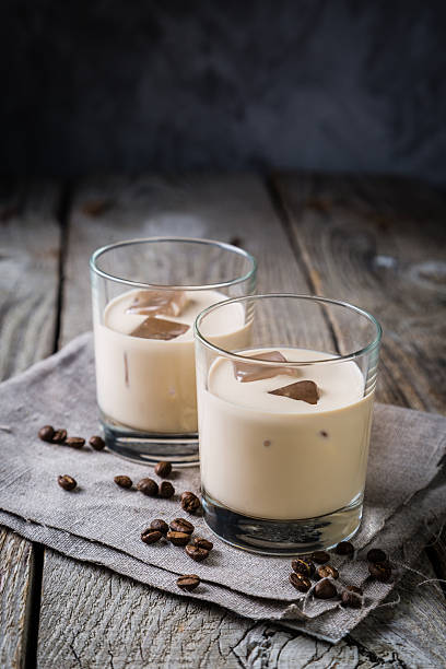 istock Coffee liqueur in glasses with ice and beans 626825428