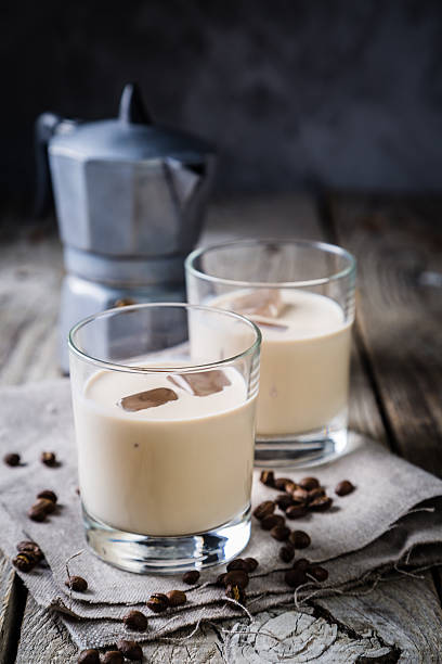 istock Coffee liqueur in glasses with ice and beans 626825832