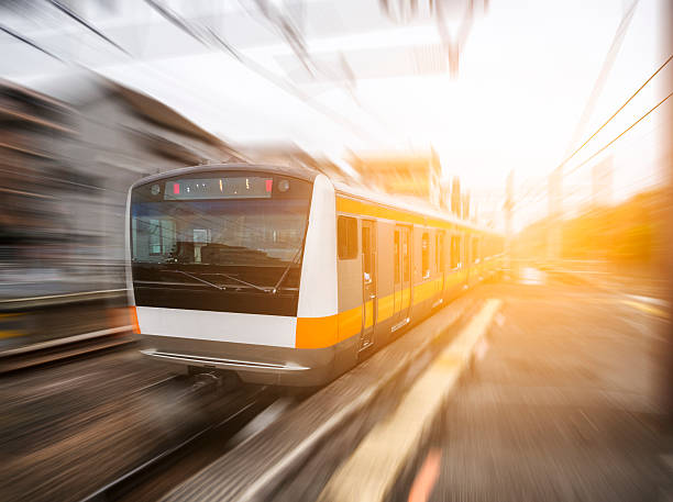 istock Motion blurred of High speed train 626829262