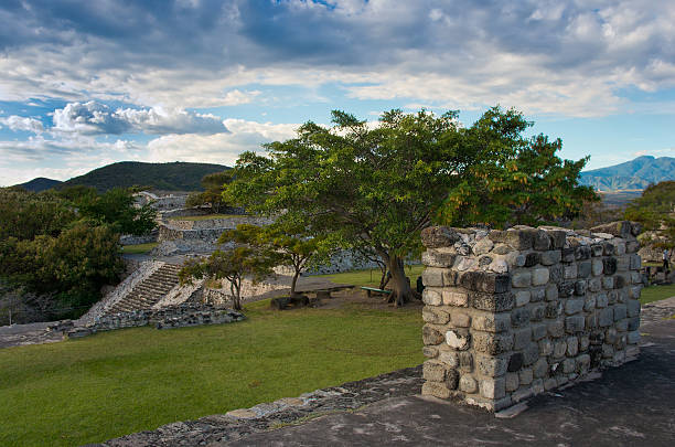 Pre-Columbian archaeological site of Xochicalco, Mexico stock photo