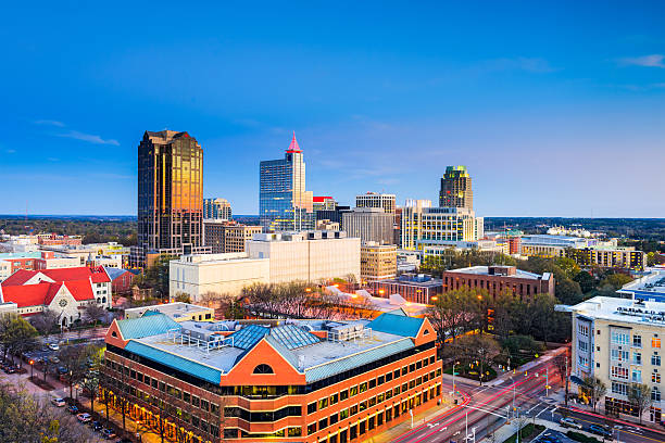 Raleigh, North Carolina Raleigh, North Carolina, USA downtown city skyline. raleigh north carolina stock pictures, royalty-free photos & images
