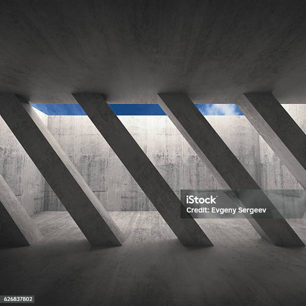 Column And Diagonal Sample 3d Concrete Interior Diagonal Columns Stock Photo - Download Image Now ...