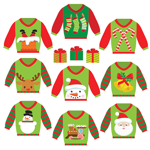 Ugly Christmas Sweater Vector Cartoon 