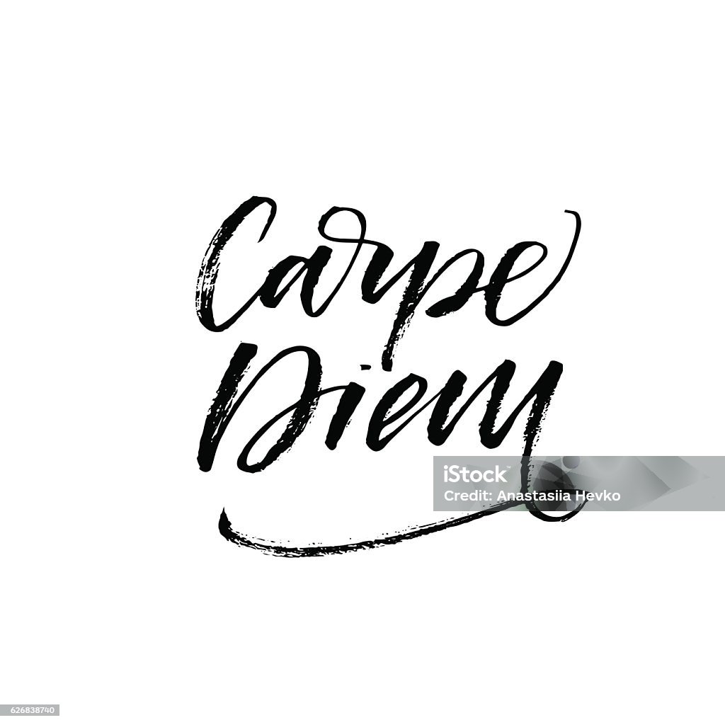 Carpe Diemletra Frase Capte O Momento - Arte vetorial de stock e ...
