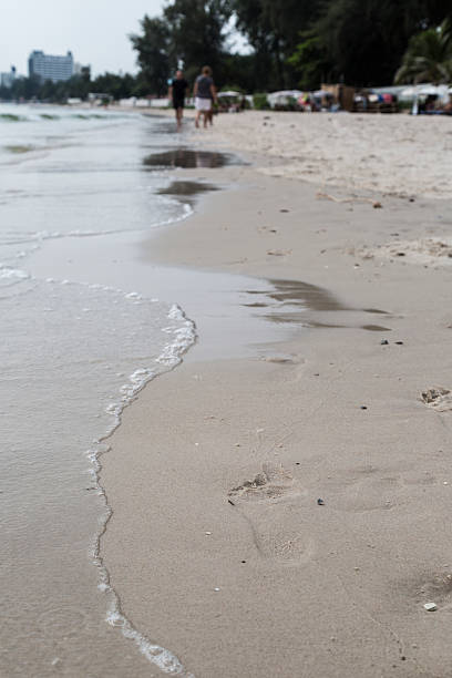 istock view of the beach with footprint walked 626840698