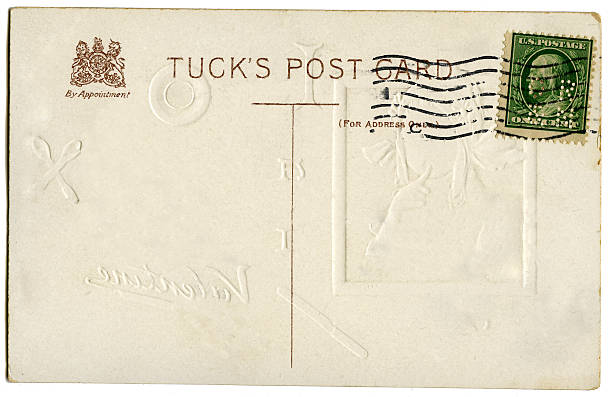 istock Vintage Antique Post Card Blank with Stamp 626851074