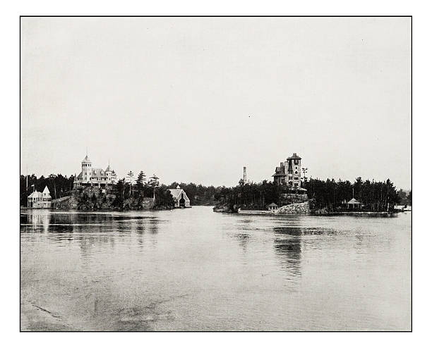 istock Antique photograph of The Thousand Islands on St, Lawrence river 626851226