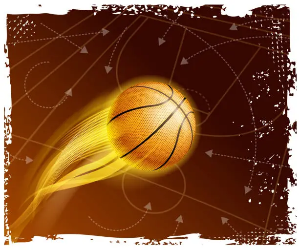 Vector illustration of basketball scoring