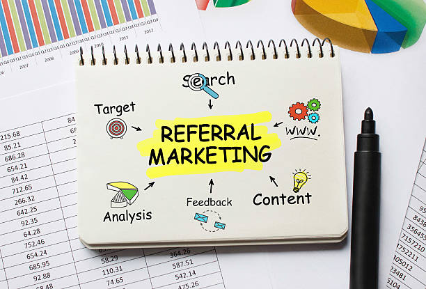 istock Notebook with Toolls and Notes about Referral Marketing 626851930
